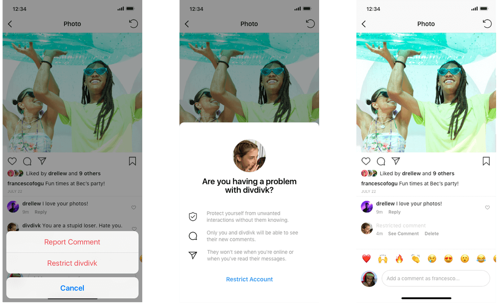 Funkce Restrict na Instagramu
