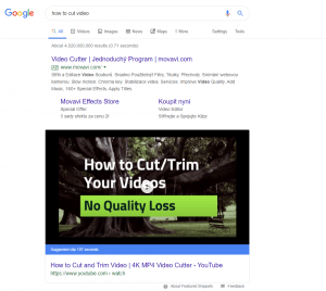 Ukážka videa vo výsledkoch vyhľadávania Google