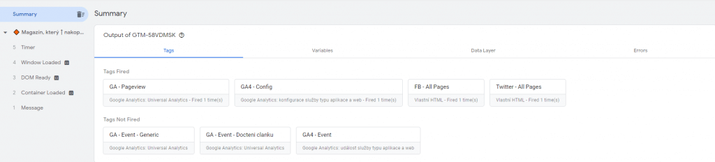 Nové debuggovací okno