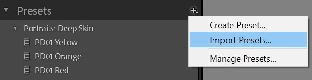 Import presetů do Adobe Lightroom