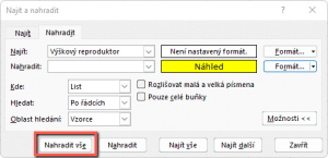 Najít a nahradit - barva 2