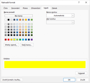Najít a nahradit - barva