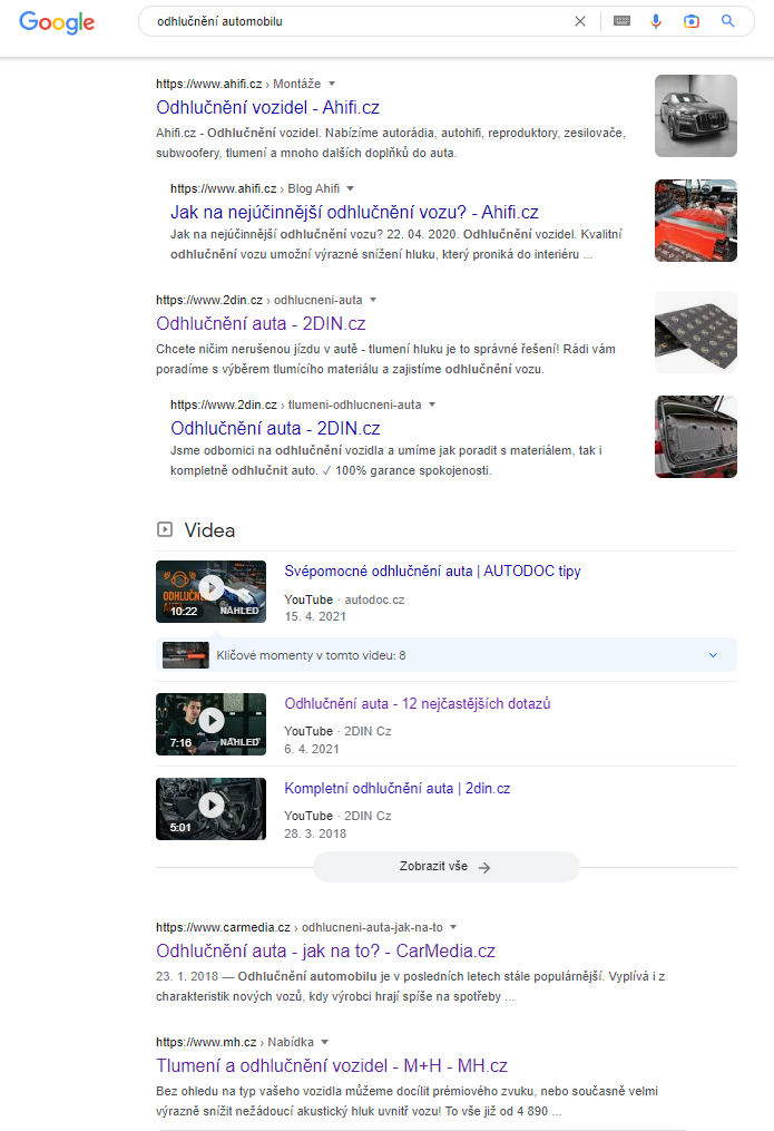 Odhlučnění automobilu SERP