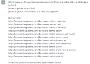 Práce s ChatGPT s připojením k internetu: Ukázka promptu "úprava meta popisku"