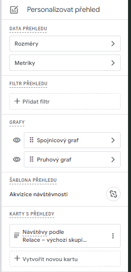 Nastavte dimenze a metriky Nastavení dimenzí a metrik
