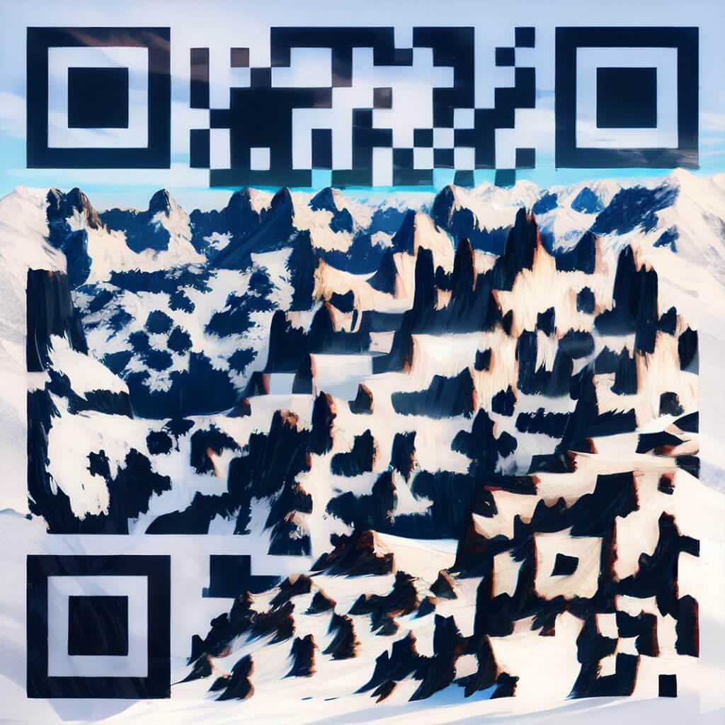 Hotový QR kód propojený s pohořím