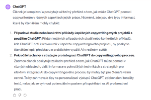 Návrhy pro doplnění informací k článku v ChatGPT