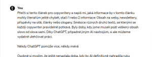 Zadání pro doplnění informací k článku v ChatGPT