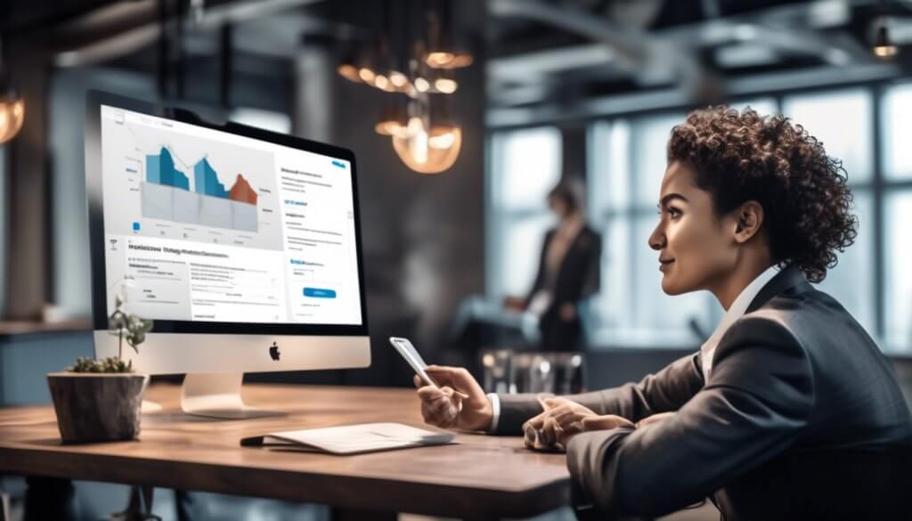 B2B marketer pozerajúci na dáta