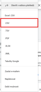 Jaký způsob exportu dat chceme