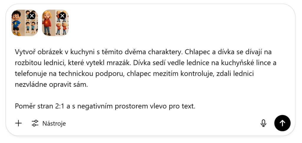 Textový prompt pro vygenerování situace s charaktery