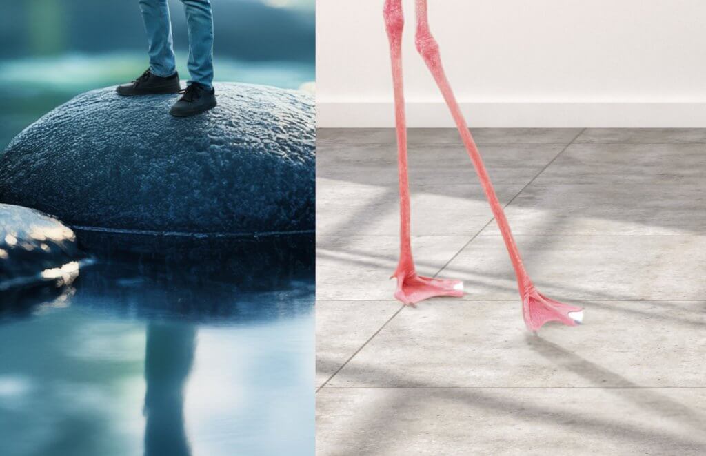 Ukázka nelogických odrazů ve vodě a stínů, které jdou špatným směrem