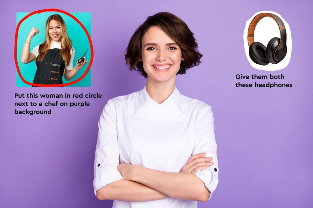 Obraz ukazující pokyny pro Nano Banana popsané přímo v obraze