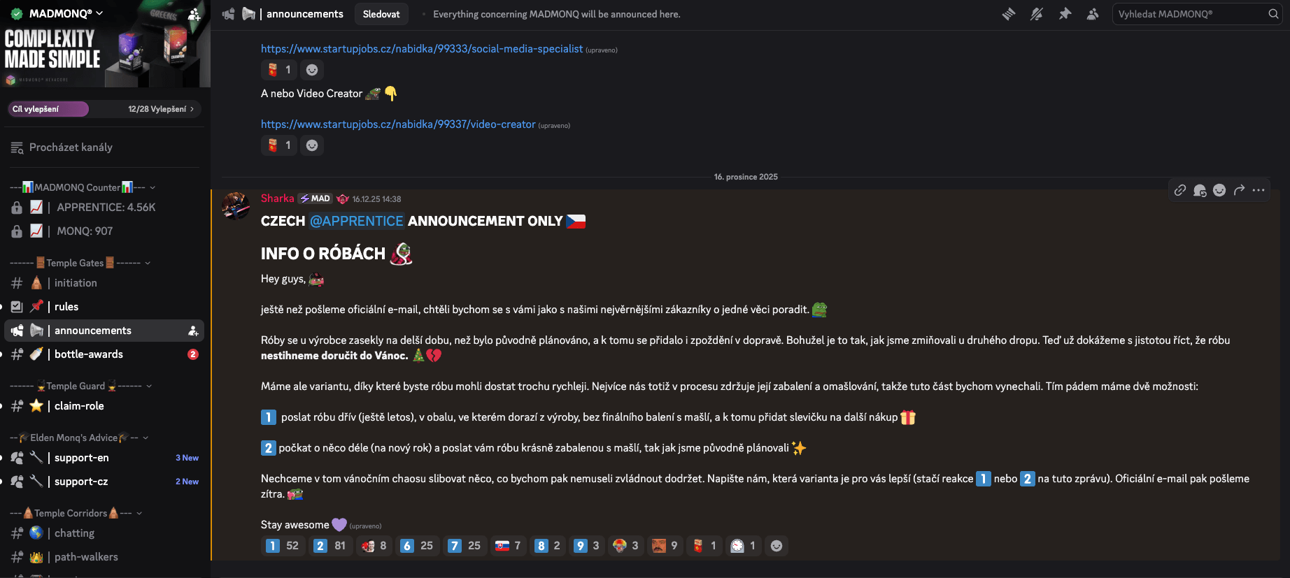 Ukázka podoby MADMONQ Discordu